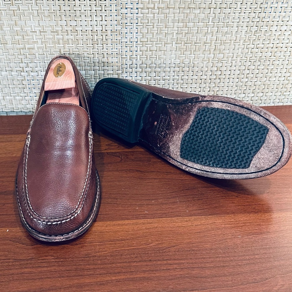 🌟HP🌟Johnston & Murphy Creswell Moc Toe Slip On Loafers Sheepskin Brazil 8.5 M